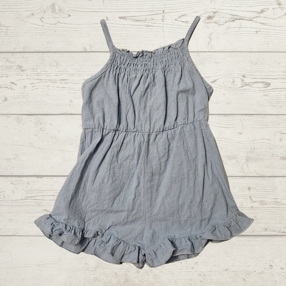 Shein Chambray Ruffle Romper- size 6-9m - Picture 2 of 2